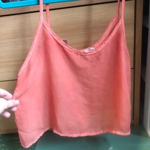 Sheer orange tank top